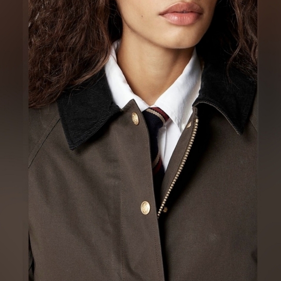 NWT J.Crew Long Barn Jacket in Waxed Cotton Twill Size SP - Picture 3 of 11